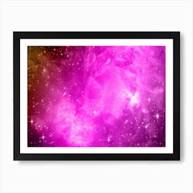 Pink Brown Galaxy Space Background Art Print