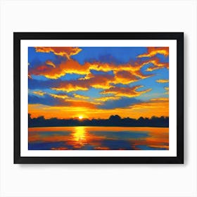 Sunset Over Lake 12 Art Print