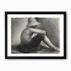 Seated Boy With Straw Hat, Study For Bathers At Asnières, Georges Seurat Art Print