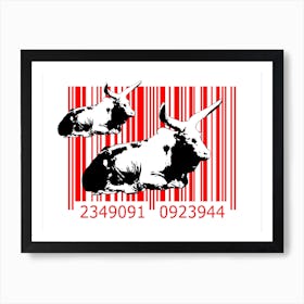 Funny Barcode Animals Art Illustration In Painting Style 143 Art Print