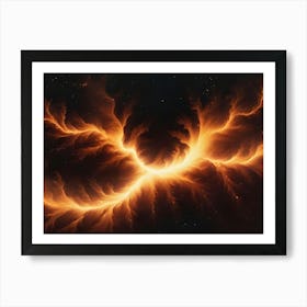 A Fiery, Abstract, Swirling Pattern Resembling A Nebula Or Cosmic Explosion Art Print