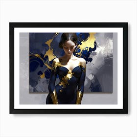 Blue And Gold Art Print