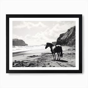 A Horse Oil Painting In Anakena Beach, Easter Island, Landscape 4 Art Print