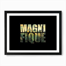 Magnifique Poster Retro Landscape Illustration 1 Art Print