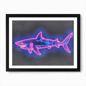 Pink Tiger Neon Shark 1 Art Print