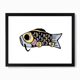 Koi Fish Cute Illustration Art Print