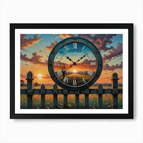 Sunset Clock Affiche