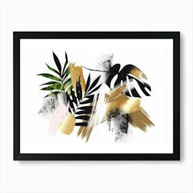 Abstract Tropical Leaves Painting Art Print