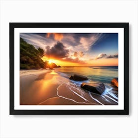 Sunset On The Beach 938 Art Print