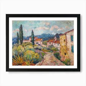 Luminous Spring Landscape Painting Inspired By Paul Cezanne Art Print