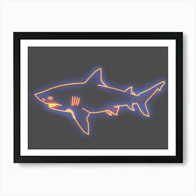 Neon Orange Carpet Shark 1 Art Print