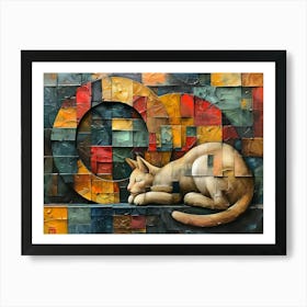 Cat Sleeping, Cubism Art Print