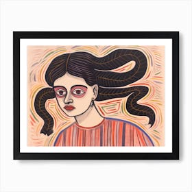 Woman With Long Hair 11 Art Print