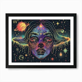 W Woman In Space Art Print