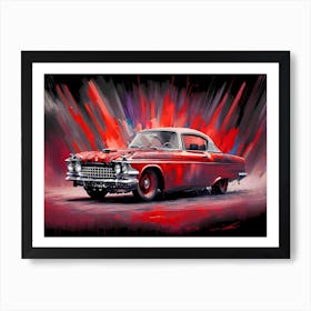 Classic Red Car Art Print