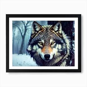 Wolf In The Woods 35 Art Print