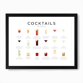 Classic Cocktails Landscape Minimal Art Print