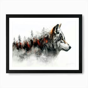 Wolf Dog Hybrid - Wolf Forest Art Print
