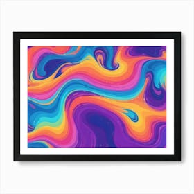 Abstract Digital Art With Swirling, Flowing Patterns In Bright, Vibrant Colors 2 Art Print