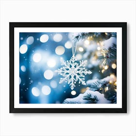 Abstract Decoration Of A Snowflake Structure Dominated By A Sparkling Excessively Blinding Whitenes (3) Art Print