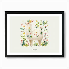 Little Floral Llama 3 Poster Art Print