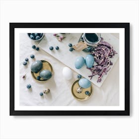 Blue Easter Eggs 8 Art Print