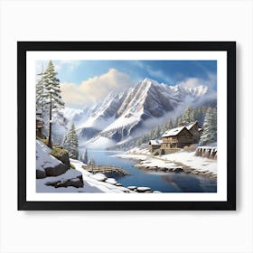 Winter Village Art Print