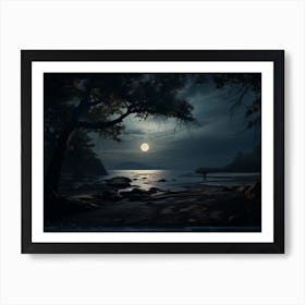 Moonlight Over The Water 1 Art Print