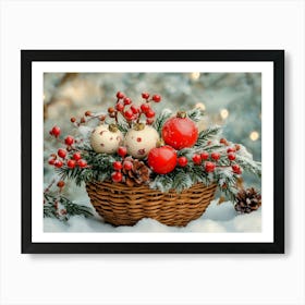 Christmas Basket Art Print