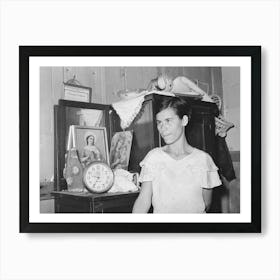 Mexican Woman Standing In Front Of Bureau, San Antonio, Texas By Russell Lee Art Print