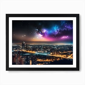 Night Sky Over City 7 Art Print