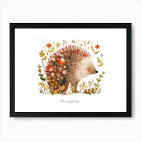 Little Floral Porcupine 1 Poster Art Print