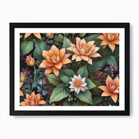 Lotus Flower Wallpaper Art Print