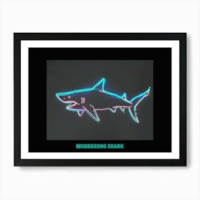 Neon Aqua Wobbegong Shark 5 Poster Art Print