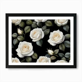 Default A Stunning Watercolor Painting Of Vibrant White Roses 2 (1) (1) Art Print