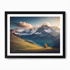 Majestic Mountain Landscape Art Print