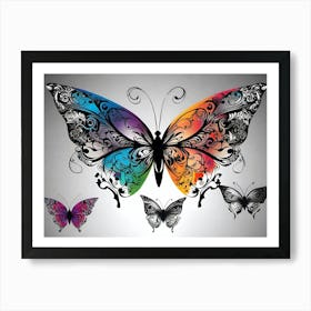 Colorful Butterflies 81 Art Print