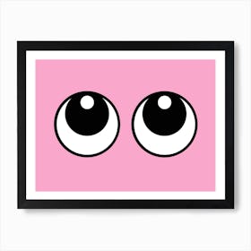 Making Eyes Up Pink Art Print