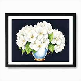 White Flowers In A Vase 3 Art Print