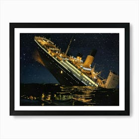 Dramatic Titanic Sinking Art Print