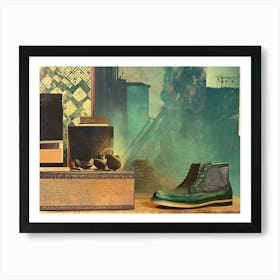 Pair Of Green Boots Art Print