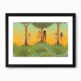 Eve And Eve, Adam And Adam, Adam And Eve By Izhar Cohen Art Print