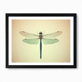 Dragonfly Common Green Darner Anax Juni Illustration 2 Art Print