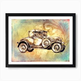 A Nice Old Automobile Art Illustration In A Painting Style 02 Art Print