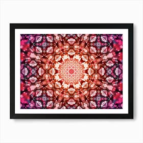 Pink Fractal Red Abstract Art Print