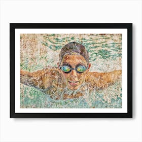 Swimmer In The Pool Art Print