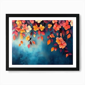 Elegant Colorful With Vibrant Flower Hanging Branches 5 Art Print