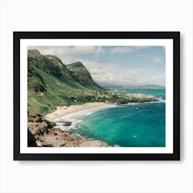 Mountains At The Beach In Hawaii Art Print