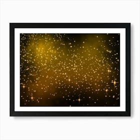 Yellow Shade Shining Star Background Art Print