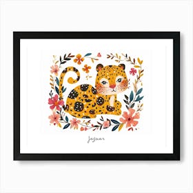 Little Floral Jaguar 2 Poster Art Print